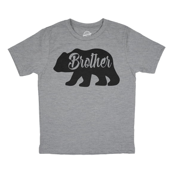 T-shirt Ourson Frère Jeunesse Mignon Drôle Famille Fratrie Cool pour Enfants (Gris Chiné Pâle) - m