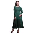 thumbnail image 1 of Bimba Robe Maxi à Volants pour Femmes, Manches Bishop, Col Rond, Taille Smockée - Petit, 1 of 5