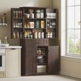 thumbnail image 2 of HOMCOM Armoire de Garde-Manger de Cuisine Style Ferme avec Lumière, Armoire de Rangement, Brun, 2 of 10