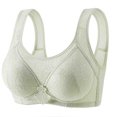 thumbnail image 4 of Virmaxy Womens Wireless Bra Lace Plus Size Gathering Underwear Everyday Bra Color Comfortable Hollow Out Perspective Bra Underwear No Rims Green-3 40/90, 4 of 8