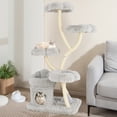 thumbnail image 4 of Gymax Freestanding Cat Tower Tall Cat Tree w/ four Flower-shaped Platforms Cat Condo Gray, 4 of 10