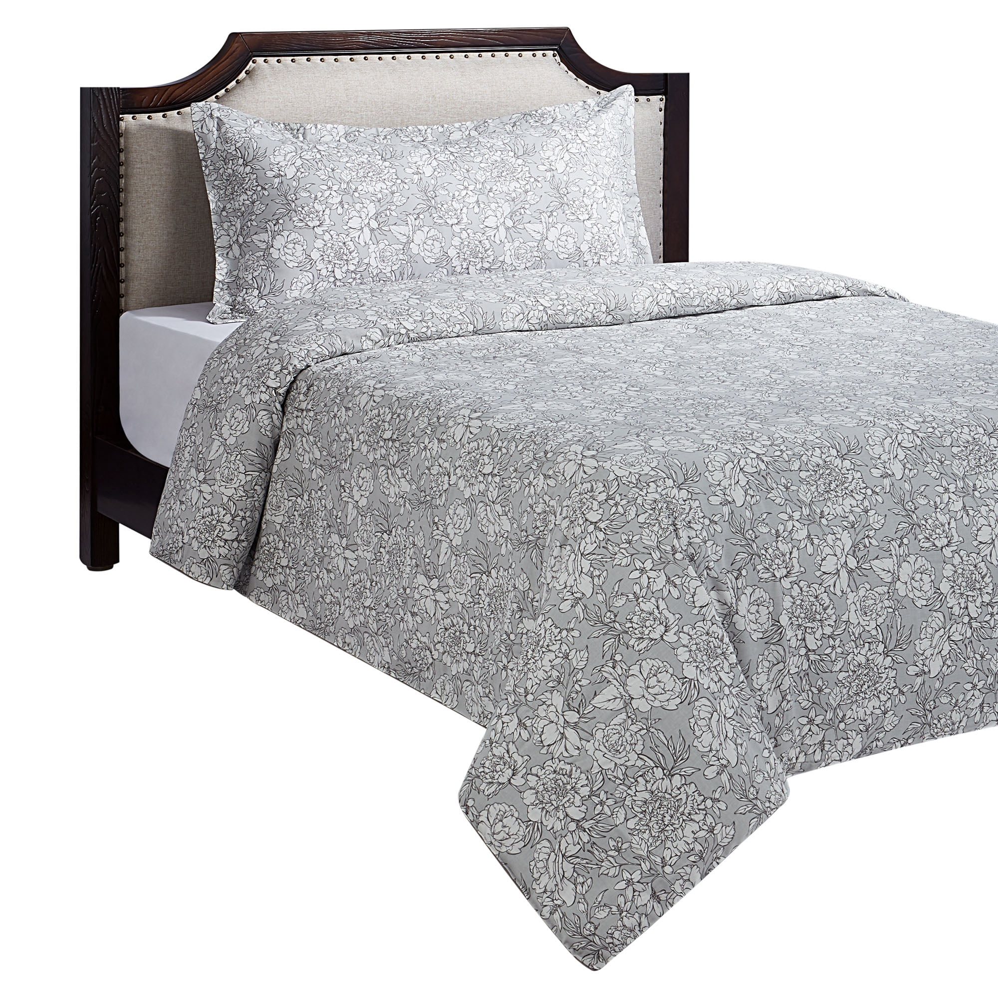 Ensemble de housse de couette 3 pièces Noir / Blanc / Rose HOMETRENDS, très grand