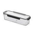 thumbnail image 2 of Cagogo 2Pcs Refrigerator Organizer, Long Strip Food Storage Container With Drainage Shelf, Clear Plastic Kitchen Organizer for Fruits Vegetables, Refrigerator Storage Box for Meal Prep Leftovers, 2 of 9