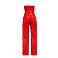 thumbnail image 4 of Wdgfv Robe à Paillettes pour Femmes Sans Manches, Combinaison à Paillettes Sans Bretelles pour Soirée, Rouge, P, 4 of 6