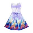 thumbnail image 2 of Girls Dress Sky Fantasy Colorful Angel Wings Feather Print 5 Years, 2 of 4