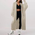 thumbnail image 2 of Comdrip Long Cardigans for Women! Long Cardigans for Women Open Front Cable Knit Cardigan Open Front Oversized Draped Sweater Outerwear Fall Cardigans for Women White L, 2 of 4