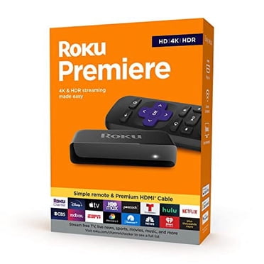 Roku Lecteur Multimédia en Continu Premiere / HD/4K/HDR, Télécommande Simple et Câble HDMI de Qualité Supérieure