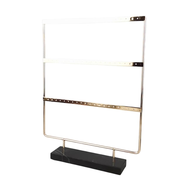 lionlar deevoka Marble Base Jewelry Rack Metal Earring Display Stand 3 TIer Black Base