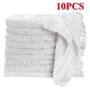 HLONKMuslin Baby Wipes - Ultra Soft Cotton Wash Cloths for Newborn  Super Absorbent Face and Bath Towel and Reusable Baby Wipes for Sensitive Skin. 10 pack - 10 x 10 inches