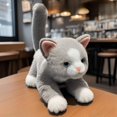 thumbnail image 3 of Simulate Cat Stuffed Animal - Soft Cuddly Kitten Plush Toy -By Tigerbear Toy - Grey 17.7 Inches, 3 of 4