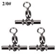 thumbnail image 3 of Fishing Swivels,20pcs set Durable T Fishing Connector Crossline Fishing Connector Rugged and Tough, 3 of 8