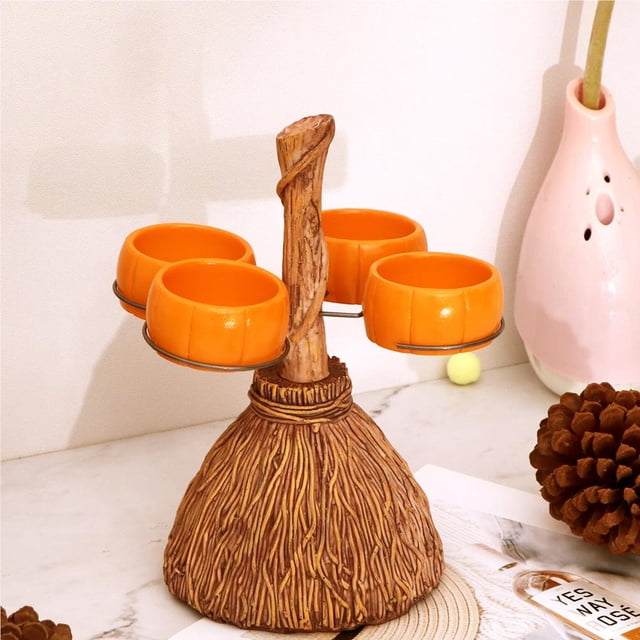 Bols en Résine Citrouille Portables Élégants Bol à Bonbons Citrouille en Résine Contenant Citrouille Stable pour Enfant Enfants Maison Intérieur Extérieur