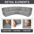thumbnail image 3 of CHOK 2024 5 Seat Corner Sofa Cover Sectional Recliner Corner Sofa Protector for Livingroom Deep Blue, 3 of 10