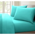 thumbnail image 1 of Oxford Collection 600 Thread Count Deep Pocket Egyptian Quality Cotton Solid Sheet Set (Twin Extra Long, Aqua), 1 of 3