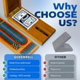 thumbnail image 3 of Cribbage Board Game Set with Storage - Classic Game Travel Cribbage Board with Wooden Card Storage for Adults & Kids - Ideal for Game Night, 3 of 10