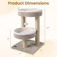thumbnail image 3 of Gymax Carpeted Cat Tree 24'' Small Cat Tower w/2 Comfy Plush Perches Scratching Posts, 3 of 10