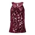 thumbnail image 3 of QATAINLAV Soldes de Rentrée, Débardeurs à Paillettes à Dos Nu pour Femmes Sans Manches Scintillants à Paillettes Chemises de Fête Décontractées Col Ras du Cou Brillantes Robe de Bal Cocktail Soirée Vin P, 3 of 8