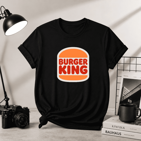 Burger King Retro Logo Unisex T-Shirt - Fast Food Burger Fan Gift, S-5XL
