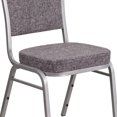 thumbnail image 3 of 4 Pk. HERCULES Series Crown Back Stacking Banquet Chair in Herringbone Fabric - Silver Frame, 3 of 9