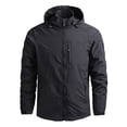 thumbnail image 1 of SHOPESSA Men's Lightweight Rain Jacket Waterproof Raincoat Windbreaker Hooded Active Outdoor Shell Jacket for Hiking Work, 1 of 4
