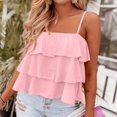 thumbnail image 2 of Timegard Beach Tank Tops for Women Spaghetti Strap Tie Ruffle Sleeveless Flowy Mesh Casual Loose Tops, 2 of 7