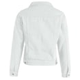 thumbnail image 5 of Meichang Vestes en Jean Courtes pour Femmes Mode Courte Surchemise en Denim Veste Col à Revers Manches Longues Lavée Boutonnée Veste en Jean Manteau avec Poches Blanc P, 5 of 5