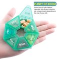 thumbnail image 1 of 2 Pcs/set Boîte à Pilules en Plastique 7 Compartiments Organisateur Boîte à Comprimés Rangement Portable Support de Comprimés Organisateur de Voyage, Cyan, 1 of 9