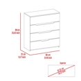 thumbnail image 3 of FM Furniture California Modern Commode de Chambre en Bois à 4 Tiroirs, Noir/chêne Clair, 3 of 7