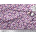 thumbnail image 3 of Soimoi Viscose Chiffon Tissu Feuilles & Rose Imprimé Floral 1 Yard 42 Inch Wide, 3 of 3