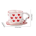 thumbnail image 3 of CaiYueKe Valentines Day Gifts for Couples Heart Mug Set Romantic Ceramic Coffee Mugs with Love Sayings Cute Anniversary Wedding Present for Him Her, 3 of 7