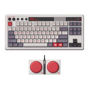 8BitDo Clavier mécanique rétro, Bluetooth/2.4G/USB-C Hot Swappable Gaming Keyboard avec 87 Clés, Double Super Boutons programmables pour Windows et Android - N Edition