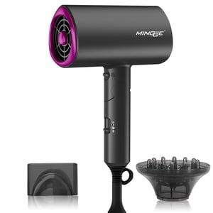 EGNMCR Portable Hair Dryers With Diffuser Accessories , Ionic Blow Dryer, For Women Curly Hair ABS dryer