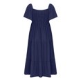 thumbnail image 4 of Yuyuzo Robe Décontractée d'Été 2025 pour Femme, Manches Courtes, Longue, Encolure Carrée, Coupe Ample et Fluide, Robe Maxi de Plage, 4 of 6