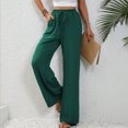 thumbnail image 2 of FAIWAD Womens Wide Leg Palazzo Pants Spring Summer High Elastic Waist Loose Casual Flowy Pants with Pockets, 2 of 7
