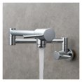 thumbnail image 2 of Brass Chrome Kitchen Faucet Dual Handle Kitchen Tap Wall Mounted Folding Double Handle Single Cold Water Tap ,bar Laundry RV Farmhouse, 2 of 6