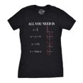 thumbnail image 1 of Womens All You Need Is Love Equation T Shirt Funny Nerdy Math Tee (Black) - L, 1 of 4