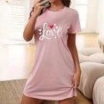 thumbnail image 2 of Amzcrzy Pyjamas pour Femmes Mode Imprimé Cœur Valentines Day Robe Décontractée Confortable à Manches Courtes Chemises de Nuit pour Femmes Valentines Day Cadeaux, 2 of 5