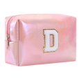 thumbnail image 1 of Sac de Maquillage à Grande Capacité avec Alphabet Brodé, Trousse de Toilette, Sac de Rangement de Voyage, Pochette, Sac à Main, Trousse Cosmétique avec Multiples Compartiments, 1 of 1