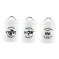 thumbnail image 1 of Abbracc 1200ml Sugar Tea Coffee Canisters Set Airtight Kitchen Food Storage Jars Bottles Bright White, 1 of 9