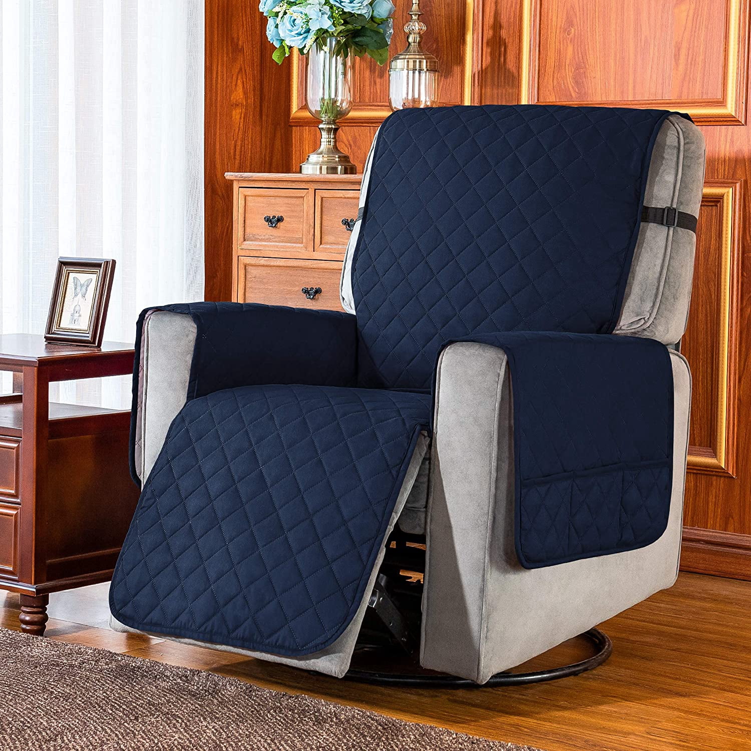 Subrtex Housse Réversible pour Fauteuil Inclinable, Protecteur de Meuble Lavable