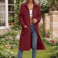 thumbnail image 2 of JGGSPWM Cardigan Long Décontracté pour Femmes 2025 Manteaux d'Hiver Veste d'Automne Col Rabattu Poche Fermeture Éclair Manteau d'Extérieur Rouge m, 2 of 6