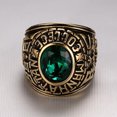 thumbnail image 4 of Women Men Manhattan College Ring with Green CZ Crystal Graduation Gift, 4 of 4