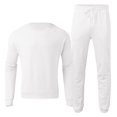 thumbnail image 4 of Kcodviy Male Casual Solid Two Chalk Stripe Suit Piece Suit O Neck Prom Jackets for Men off Shoulder Sleeve Sweatshirt Suit with Drawstring Pocket Pants Set, 4 of 5