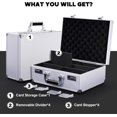 thumbnail image 3 of Trading Card Storage Box with Combination Lock, Toploader Storage Box for 3" X 4" 35pt Rigid Cards, Top Loader Storage Hard Case, Sports Card Case (Holds 600+ Toploaders, Black), 3 of 12
