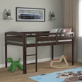 thumbnail image 4 of Costway Twin Low Loft Bunk Junior Bed Bedroom Wooden Guard Rail Ladder Espresso, 4 of 10