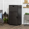 thumbnail image 2 of Outsunny Outdoor Towel Rack for Pool w/ Two Storage Space Towel Rack, Dark Brown, 2 of 10