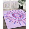 thumbnail image 3 of Ahgly Company Tapis d'Intérieur Lavable en Machine Carré Violet Transitionnel, 6 Pieds Carré, 3 of 7