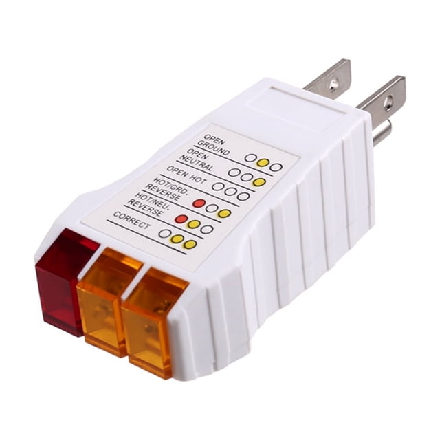 Testeur de Prise, Testeurs de Circuit pour Tous les Produits de Mise à la Terre, Testeur de Réceptacle pour Prise de Sécurité Test Prise US, 1 x Testeurs de Circuit