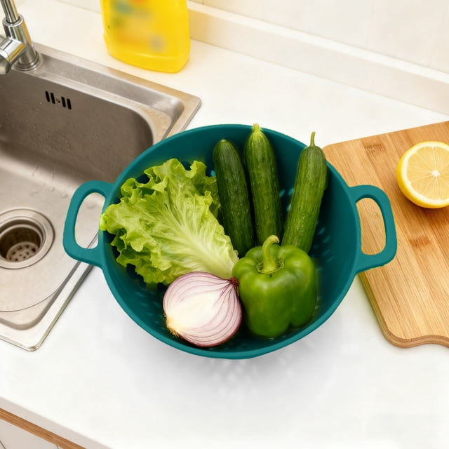 Small Colander Set for Kitchen Use - Mini Food Strainer with Handles for Fruit Vegetables Pasta Ideal for Local Deliveries