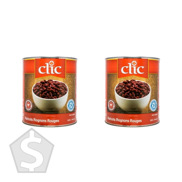 Clic Haricots Rouges en Conserve, 2,84 L - Lot de 2